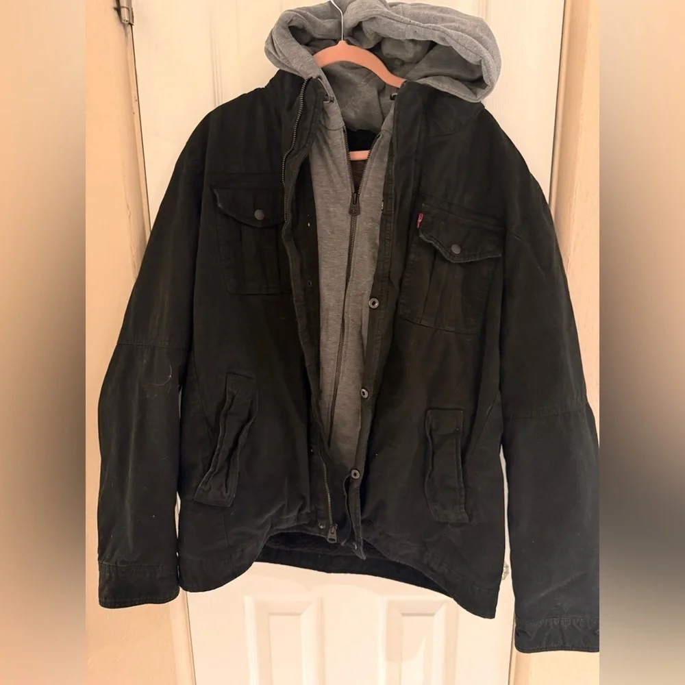 Levi’s Sherpa hooded trucker jacket XL